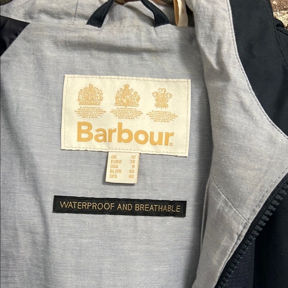 Barbour women’s Thornfield raincoat jacket, black, size 12 UK size 8 US M NWOT - Picture 4 of 6